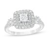 Thumbnail Image 1 of Vera Wang Love Collection 0.95 CT. T.W. Princess-Cut Diamond Frame Engagement Ring in 14K White Gold