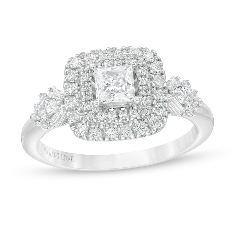 Vera Wang Love Collection 0.95 CT. T.W. Princess-Cut Diamond Frame Engagement Ring in 14K White Gold|Peoples Jewellers