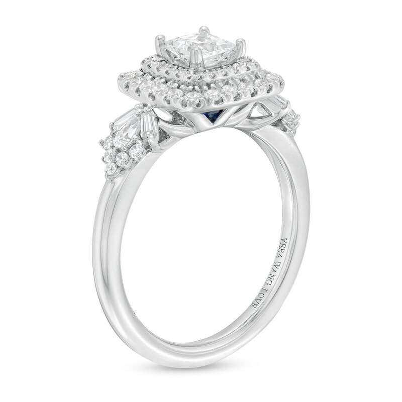 Vera Wang Love Collection 0.95 CT. T.W. Princess-Cut Diamond Frame Engagement Ring in 14K White Gold
