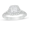 Thumbnail Image 0 of Vera Wang Love Collection 1.23 CT. T.W. Cushion-Cut Diamond Frame Engagement Ring in 14K White Gold