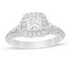 Thumbnail Image 1 of Vera Wang Love Collection 1.23 CT. T.W. Cushion-Cut Diamond Frame Engagement Ring in 14K White Gold