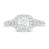 Thumbnail Image 4 of Vera Wang Love Collection 1.23 CT. T.W. Cushion-Cut Diamond Frame Engagement Ring in 14K White Gold