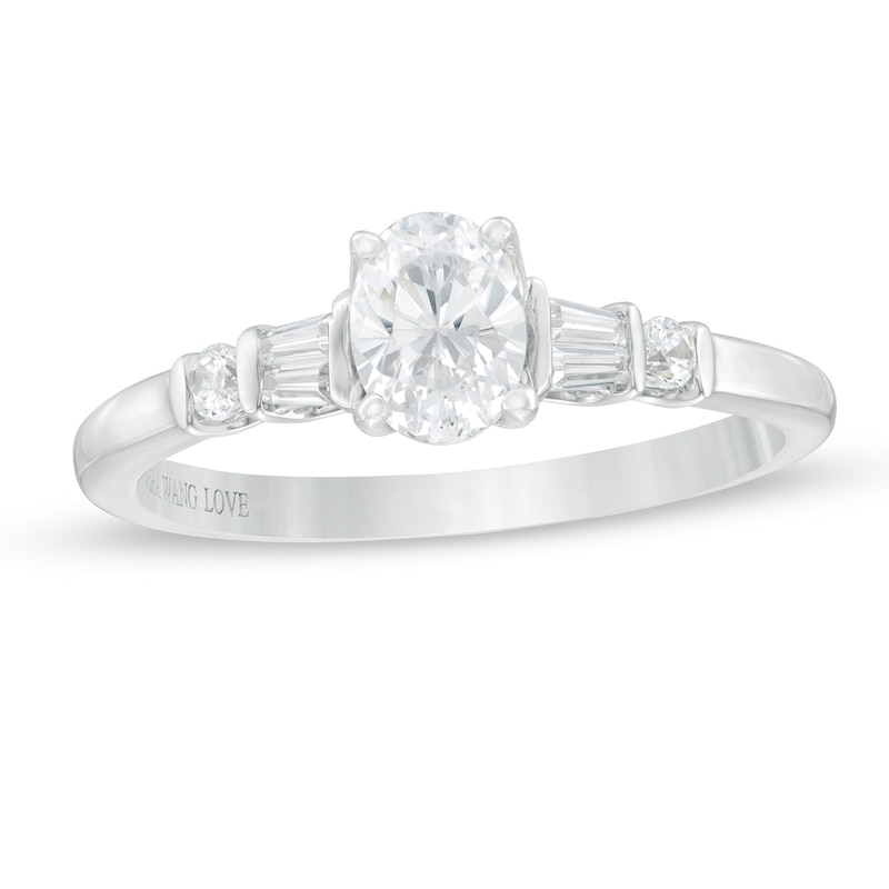 Vera Wang Love Collection 0.58 CT. T.W. Oval Diamond Engagement Ring in 14K White Gold|Peoples Jewellers