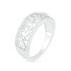 Thumbnail Image 1 of 0.23 CT. T.W. Diamond Ornate Filigree Ring in 10K White Gold