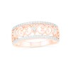 Thumbnail Image 0 of 0.23 CT. T.W. Diamond Open Scrollwork Ring in 10K Rose Gold