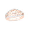 Thumbnail Image 0 of 0.29 CT. T.W. Diamond Ornate Flower Ring in 10K Rose Gold