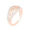 Thumbnail Image 1 of 0.29 CT. T.W. Diamond Ornate Flower Ring in 10K Rose Gold