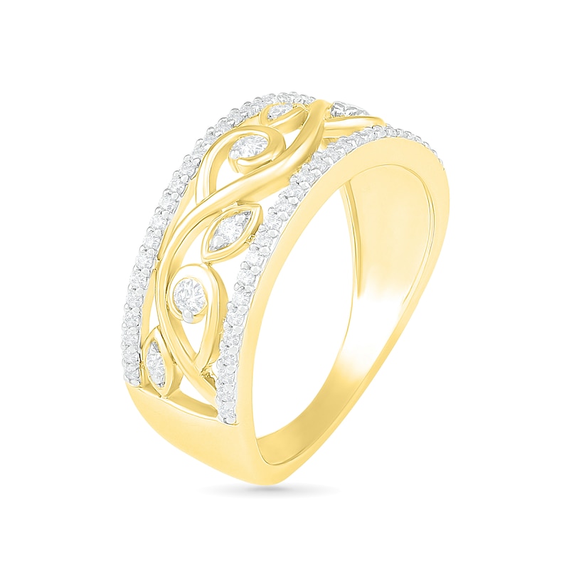 0.29 CT. T.W. Diamond Ornate Vine Ring in 10K Gold