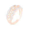 Thumbnail Image 1 of 0.45 CT. T.W. Diamond Tilted Square Frames Ring in 10K Rose Gold