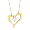 Thumbnail Image 0 of 0.18 CT. Diamond Solitaire Heart Outline Pendant in 10K Gold