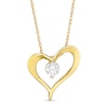 0.18 CT. Diamond Solitaire Heart Outline Pendant in 10K Gold