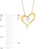 Thumbnail Image 2 of 0.18 CT. Diamond Solitaire Heart Outline Pendant in 10K Gold