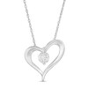 Thumbnail Image 0 of 0.18 CT. Diamond Solitaire Heart Outline Pendant in 10K White Gold