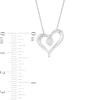 Thumbnail Image 2 of 0.18 CT. Diamond Solitaire Heart Outline Pendant in 10K White Gold