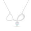 Thumbnail Image 1 of 4.0mm Heart-Shaped Lab-Created Opal and White Sapphire Loop Stethoscope Necklace in Sterling Silver