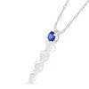 Thumbnail Image 2 of 4.0mm Lab-Created Blue and White Sapphire Caduceus Pendant in Sterling Silver