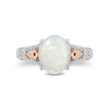 Thumbnail Image 4 of Enchanted Disney Elsa Oval Opal and 0.085 CT. T.W. Diamond Ring in Sterling Silver and 10K Rose Gold