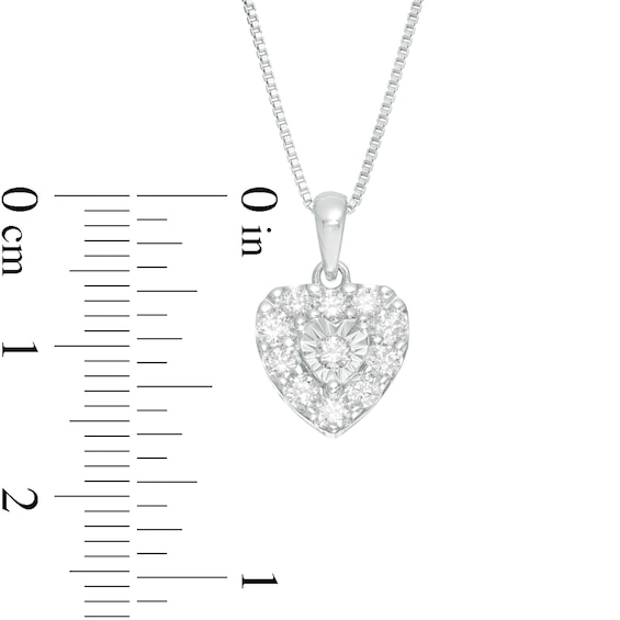 0.50 CT. T.W. Diamond Heart Pendant in Sterling Silver