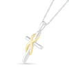 Thumbnail Image 1 of Infinity Wrap Cross Pendant in 10K Two-Tone Gold