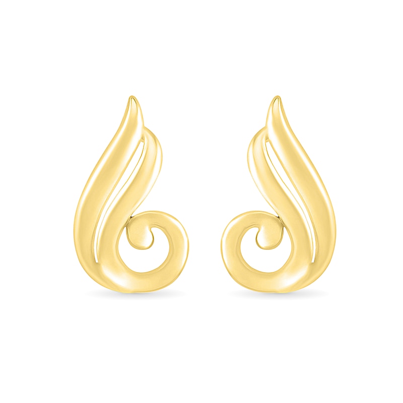 Open Flame Drop Earrings in 10K Gold