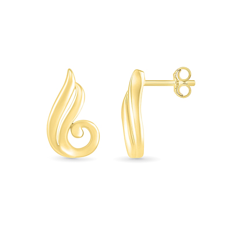 Open Flame Drop Earrings in 10K Gold
