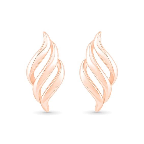 Cascading Flame Drop Earrings in 10K Rose Gold