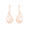 Thumbnail Image 0 of Textured Open Flame Drop Earrings in 10K Rose Gold