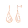Thumbnail Image 1 of Textured Open Flame Drop Earrings in 10K Rose Gold