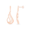 Thumbnail Image 2 of Textured Open Flame Drop Earrings in 10K Rose Gold