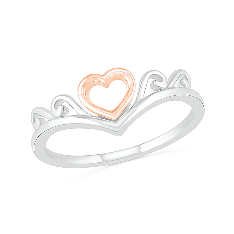 Heart Outline Tiara Ring in 10K Two-Tone Gold|Peoples Jewellers