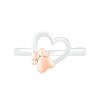 Thumbnail Image 3 of Paw Print Heart Outline Ring in 10K Two-Tone Gold