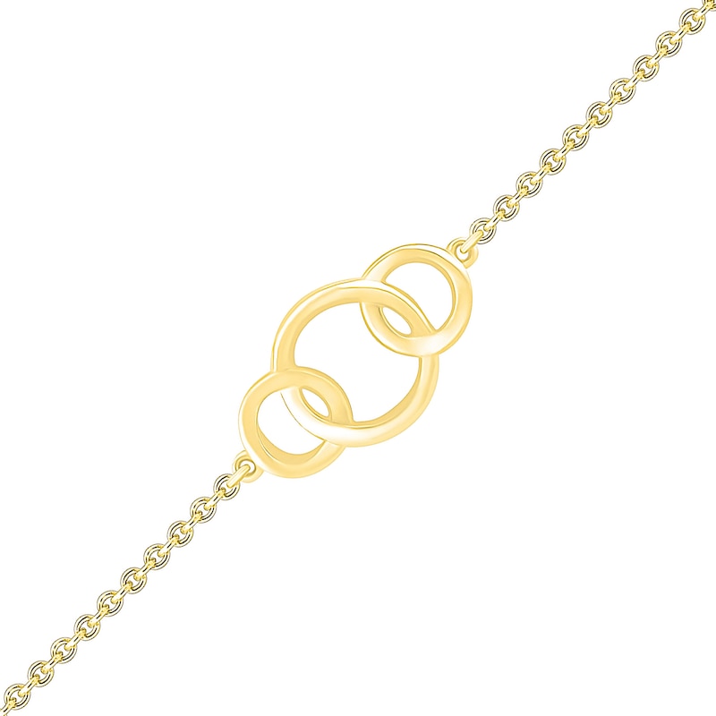 Main Image 1 of Graduating Interlocking Circles Trio Bracelet in 10K Gold - 7.5"