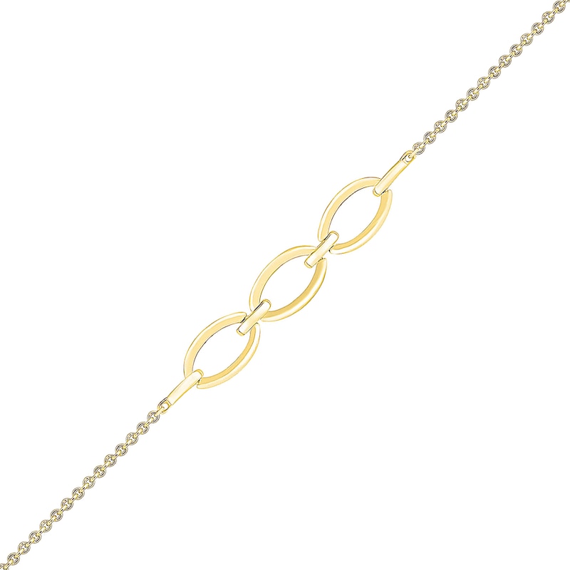 Oval Link Trio Bracelet in 10K Gold - 7.5"|Peoples Jewellers