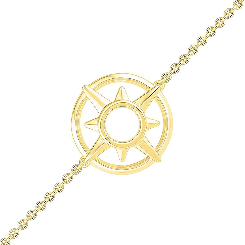 Double Circle Eight-Point Star Bracelet in 10K Gold - 7.5"|Peoples Jewellers