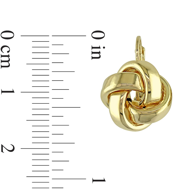 Main Image 3 of Love Knot Drop Earrings in 10K Gold