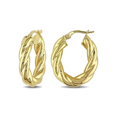 25.0mm Twist Hoop Earrings in 10K Gold