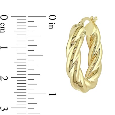 25.0mm Twist Hoop Earrings in 10K Gold