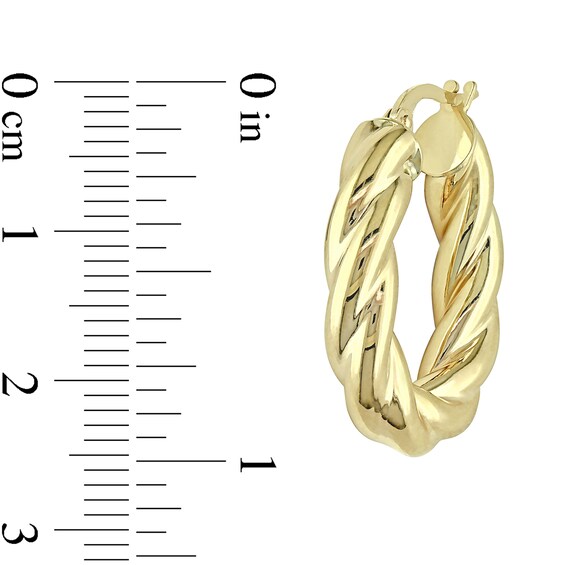 25.0mm Twist Hoop Earrings in 10K Gold