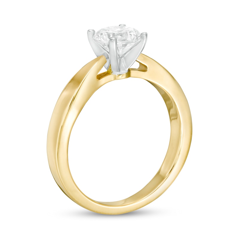 Main Image 3 of Celebration 100 1.00 CT. Canadian Certified Diamond Solitaire Engagement Ring in 14 Gold (I/SI2)