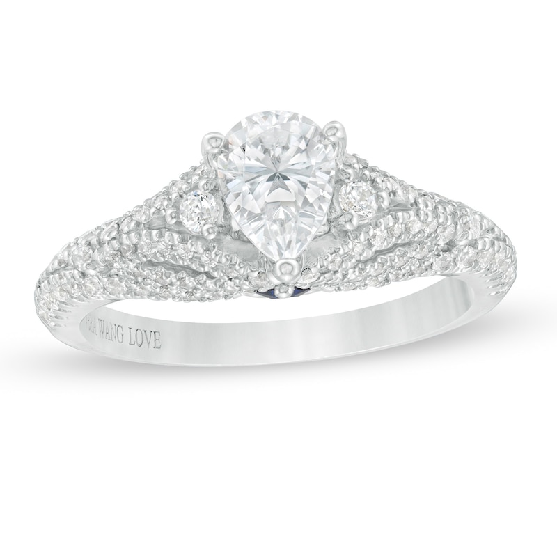 Vera Wang Love Collection 1.45 CT. T.W. Certified Pear-Shaped Diamond Engagement Ring in 14K White Gold (I/SI2)