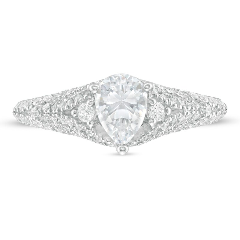 Main Image 4 of Vera Wang Love Collection 1.45 CT. T.W. Certified Pear-Shaped Diamond Engagement Ring in 14K White Gold (I/SI2)