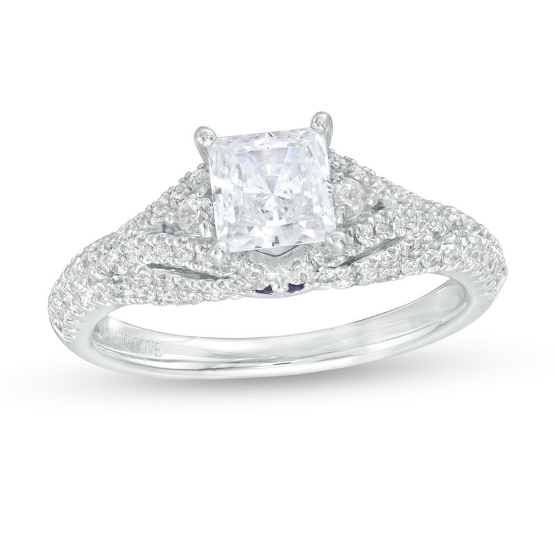 Vera Wang Love Collection 1.45 CT. T.W. Certified Princess-Cut Diamond Engagement Ring in 14K White Gold (I/SI2)