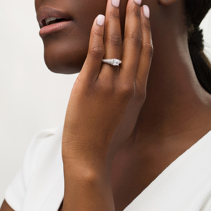 Vera Wang Love Collection 1.45 CT. T.W. Certified Princess-Cut Diamond Engagement Ring in 14K White Gold (I/SI2)