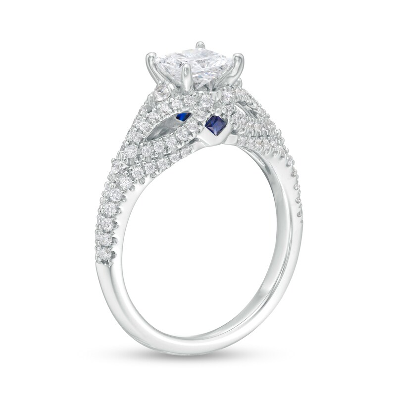 Vera Wang Love Collection 1.45 CT. T.W. Certified Princess-Cut Diamond Engagement Ring in 14K White Gold (I/SI2)