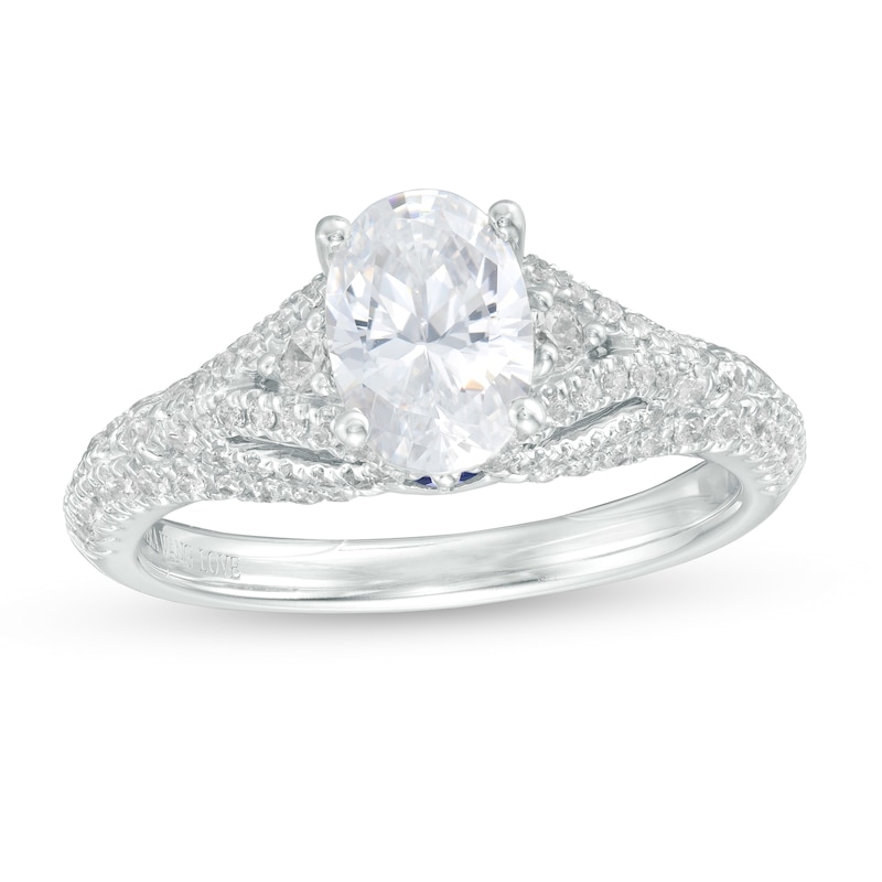 Vera Wang Love Collection 1.45 CT. T.W. Certified Oval Diamond Engagement Ring in 14K White Gold (I/SI2)|Peoples Jewellers