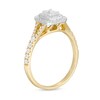 0.75 CT. T.W. Emerald-Cut Diamond Double Frame Split Shank Engagement Ring in 14K Two-Tone Gold