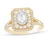 Thumbnail Image 1 of 0.95 CT. T.W. Oval Diamond Cushion Frame Engagement Ring in 14K Gold