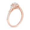Thumbnail Image 2 of 0.82 CT. T.W. Diamond Square Frame Tri-Sides Engagement Ring in 14K Rose Gold