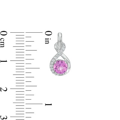 Lab-Created Pink and White Sapphire Infinity Drop Pendant and Drop Earrings Set in Sterling Silver