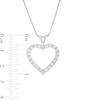Lab-Created Opal Heart Outline Pendant in Sterling Silver